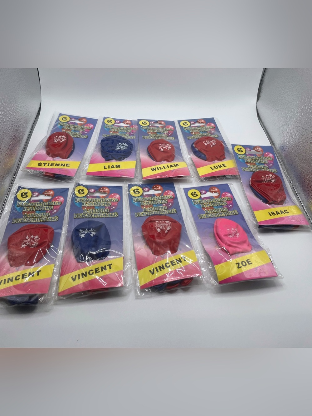 Lot Of Helium Quality Personalized Name  Balloons. 6 Balloons Per Package